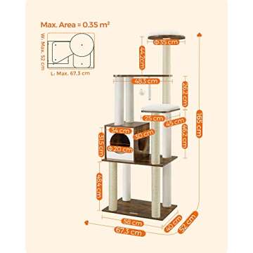 Feandrea WoodyWonders Cat Tree - 65 inch Stylish Cat Furniture