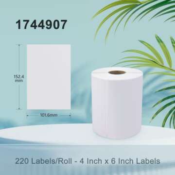 LEMERO 4x6 Shipping Labels Compatible with DYMO 4XL,1744907 4x6 thermal shipping labels, work for DYMO, Zebra, Rollo, MUNBYN, Water & Grease Resistant, BPA Free, 220 Labels/Roll (10 Pack)