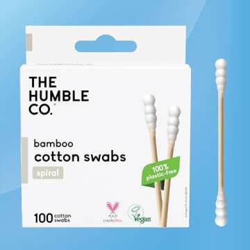 The Humble Co. Bamboo Cotton Swabs (600 count) - Cotton Swabs and Cotton Buds for Ears, Makeup, Pet ...