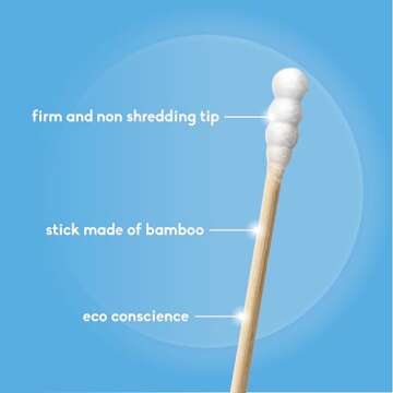 The Humble Co. Bamboo Cotton Swabs (600 count) - Cotton Swabs and Cotton Buds for Ears, Makeup, Pet Care and Cleaning (White Spiral)