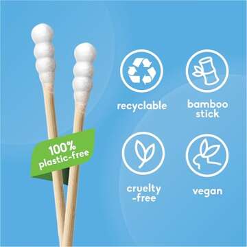 The Humble Co. Bamboo Cotton Swabs (600 count) - Cotton Swabs and Cotton Buds for Ears, Makeup, Pet Care and Cleaning (White Spiral)