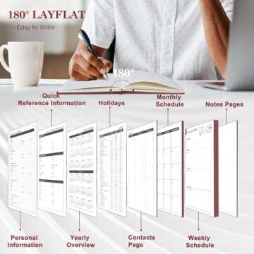2025 Planner, Weekly Monthly Planner 2025, 8.25"×5.85", 12 Months, JAN.2025 to DEC.2025, School Planner with Soft Flexible Cover, Premium Thick Paper, for School Work Office, Red