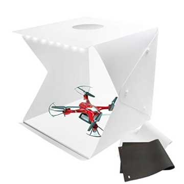 LimoStudio 16-inch Cubic 70 LED Light Foldable & Portable Photo Shooting Tent Box Kit, Including White/Black Background, USB Cable Power, Commercial Product Shoot, Small Medium Size Product, AGG2334