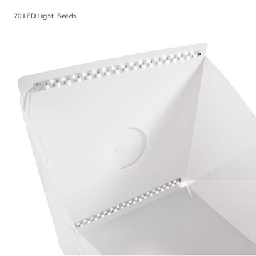 LimoStudio 16-inch Cubic 70 LED Light Foldable & Portable Photo Shooting Tent Box Kit, Including White/Black Background, USB Cable Power, Commercial Product Shoot, Small Medium Size Product, AGG2334