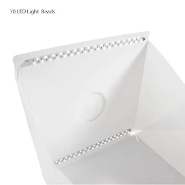 LimoStudio 16-inch Cubic 70 LED Light Foldable & Portable Photo Shooting Tent Box Kit, Including White/Black Background, USB Cable Power, Commercial Product Shoot, Small Medium Size Product, AGG2334