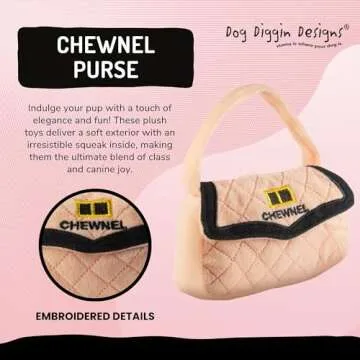 Stylish Squeaky Plush Toy for Small Dogs - Dog Diggin Designs