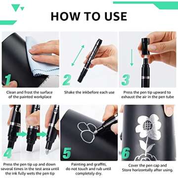 REJODA 4Pack Mirror Paint Markers Liquid Chrome Pen Gold Silver Leafing Marker, Model Painting, Marking or DIY Art Projects, Waterproof Reflective Gloss Paint Pump Pens