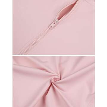 Lviefent Womens Lightweight Full Zip Running Track Jacket Workout Slim Fit Yoga Sportwear with Thumb Holes (Pink-M)