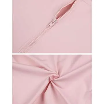 Lviefent Womens Lightweight Full Zip Running Track Jacket Workout Slim Fit Yoga Sportwear with Thumb Holes (Pink-M)