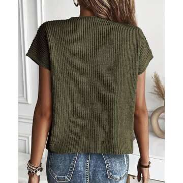 KIRUNDO Womens Spring Cap Sleeve Tops 2025 Summer Casual Crew Neck Lightweight Sweater Vest Ribbed K...