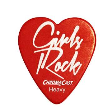 ChromaCast CC-HS-GR-12-PACK "Girls Rock" Heart Shaped Pick - 12-Pack in Light, Medium and Heavy Gauge