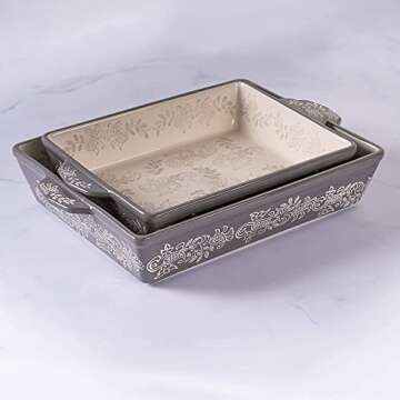 Stylish Stoneware Casserole Dish Set for Cooking