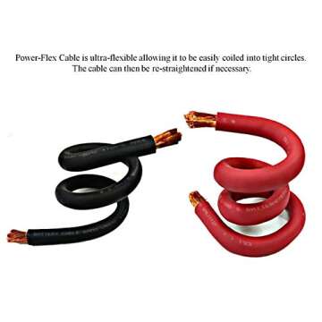 WNI 1/0 AWG 1/0 Gauge 5 Feet Black + 5 Feet Red Battery Welding Pure Copper Ultra Flexible Cable + 5...