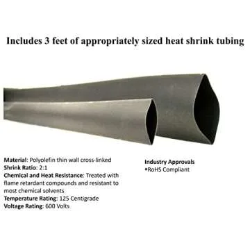 WNI 1/0 AWG 1/0 Gauge 5 Feet Black + 5 Feet Red Battery Welding Pure Copper Ultra Flexible Cable + 5pcs of 5/16" & 5pcs 3/8" Copper Cable Lug Terminal Connectors + 3 Feet Heat Shrink Tubing