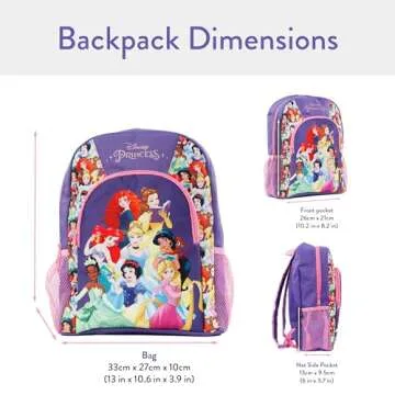 Disney Princess Backpack | Backpacks for Girls | School Bag for Kids
