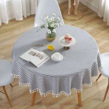 TruDelve 60 Inch Round Tablecloth for Outdoor Use