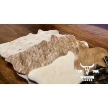 TOM TOM COWHIDES Premium Set of 6 Cowhide Drink Coasters: Genuine Leather, Absorbent, 5"" x 5"" Size