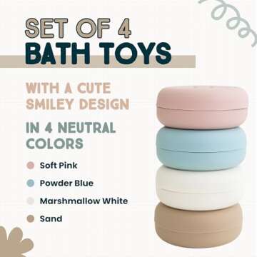 Fun and Safe Bath Toy Set of 4 for Babies & Toddlers