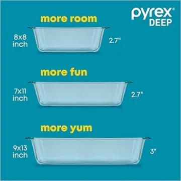 Pyrex Deep Glass Baking Dish with Lid 9x13 Inch