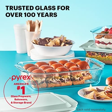 Pyrex Deep Glass Baking Dish with Lid 9x13 Inch