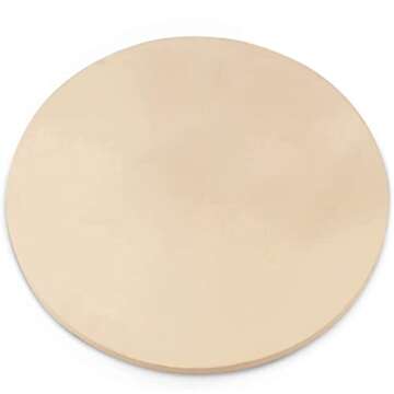 AUGOSTA Round Pizza Stone for Oven and Grill, Free Pizza Peel Paddle, Durable and Safe Baking Stone for Grill, Thermal Shock Resistant Cooking Stone, 13 Inch