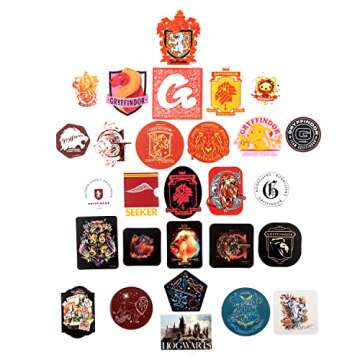Conquest Journals Harry Potter Gryffindor Vinyl Stickers, Unique Stickers Including Holograms, Waterproof and UV Resistant, Great for All Your Gadgets, Potterfy All The Things (60 Pack)