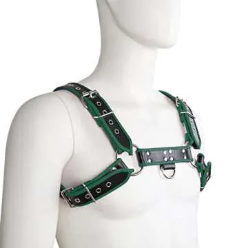 QUYUWOWO Harness for Man Adjustable Leather Harness Body Chest Half Harness Punk Belt Clubwear Costume