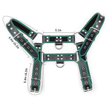 QUYUWOWO Harness for Man Adjustable Leather Harness Body Chest Half Harness Punk Belt Clubwear Costume