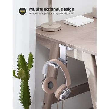 Lamicall Headphone Stand - 360 Degree Rotation Hook Holder