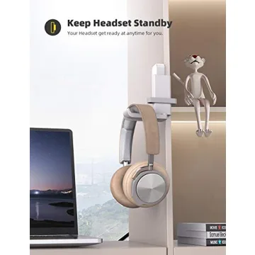 Lamicall Headphone Stand - 360 Degree Rotation Hook Holder
