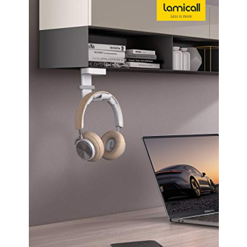 Lamicall Headphone Stand - 360 Degree Rotation Hook Holder