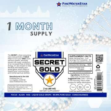 FWS Colloidal Gold - Ascension, Meditation, Spiritual Aid - Brain Boost - Enhance Awareness, Clarity...