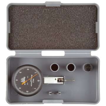TESA Brown & Sharpe 599-7032-5 Dial Test Indicator Set, Black Dial, M1.4 x 0.3 Thread, 0-4-0 Reading, 1" Dial Diameter, 0"-0.008" Range, 0.0001" Graduation, +/-0.0001" Accuracy