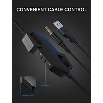 ZIUMIER Z20 White Gaming Headset for PC PS4 PS5 Xbox One Xbox Series S/X, Wired Over-Ear Headphone with Noise Canceling Microphone, RGB LED Light, Bass Surround Sound