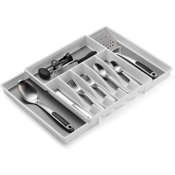 SESENO Expandable Drawer Organizer for Flatware Storage