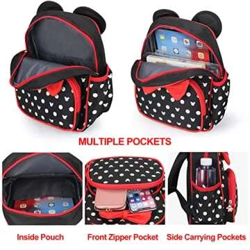 Voikukka Cute Little Girls Mini Backpack Kid Backpack Mini Mouse Backpacks for Toddler Girl Backpack Small Kids Backpack Preschool Backpacks Toddler Bookbag Children Travel Daycare Bag Child Backpack