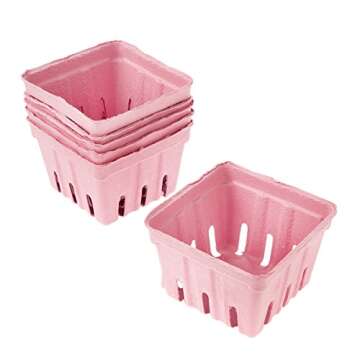 Darice Pink Paper Berry Baskets Set of 6 - Perfect for Gifts