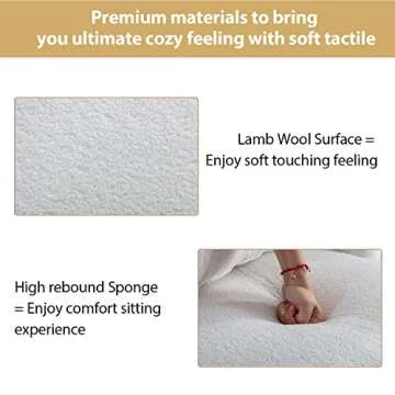 INZOY Swivel Barrel Chair with Lamb Wool Fabric, White Swivel Accent Chair, Sherpa Swivel Chair with Plump Pillow, Comfy Round Accent Chair for Living Room, Swivel Round Chair with Removable Cushion