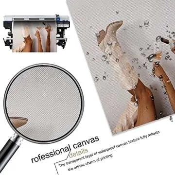 Preppy Canvas Wall Art Cowgirl Boots Pictures Modern Neutral Fashion Poster Trendy Teen Girl Funky Home Wall Decor for Living Room Bar Cart 12 x 16 in Unframed