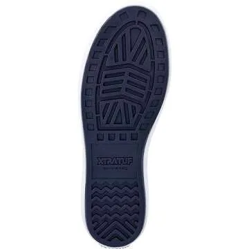 Xtratuf Men's Fishing Rain Watertight Anglers Rubber Chevron Pull Tabs Ankle Deck Boots, Navy & Red,...