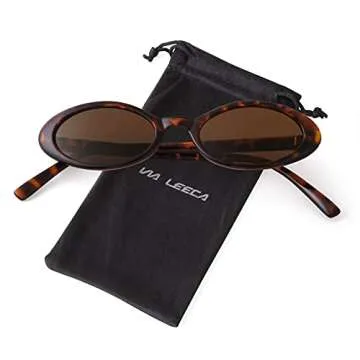 VIA LEECA Retro 90s Oval Sunglasses for Women