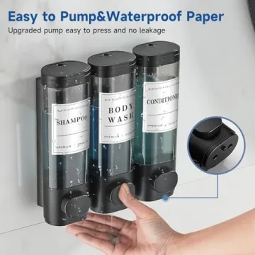 Sleek Shampoo and Conditioner Dispenser for Organized Shower