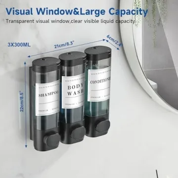 Sleek Shampoo and Conditioner Dispenser for Organized Shower