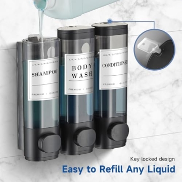 Sleek Shampoo and Conditioner Dispenser for Organized Shower