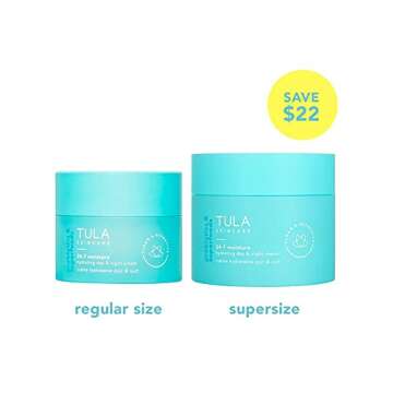 TULA Probiotic Skin Care Supersize 24-7 Moisture Hydrating Day & Night Cream | Holiday 2020, Ageless is the New Anti-Aging, Face Cream, Contains Watermelon Fruit and Blueberry Extract | 3.4 oz