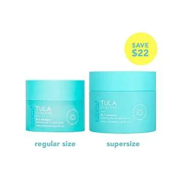 TULA Probiotic Skin Care Supersize 24-7 Moisture Hydrating Day & Night Cream | Holiday 2020, Ageless is the New Anti-Aging, Face Cream, Contains Watermelon Fruit and Blueberry Extract | 3.4 oz