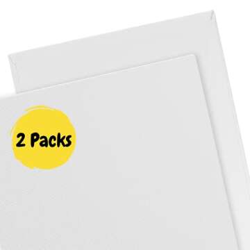 Mr. Pen- Canvas Panels, 2 Pack, 8x10 Inch, Triple Primed for Oil & Acrylic Paints, Canvas Boards for...
