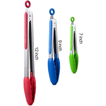 Premium Locking Kitchen Tongs Set of 3 – Stainless Steel