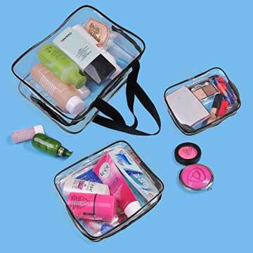 Clear Cosmetic Bag Set - Waterproof Travel Organizers