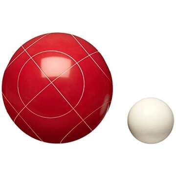 Amazon Basics 90 Millimeter Bocce Ball Outdoor Yard Games Set with Soft Carrying Case-2 to 8 players,Red and Green